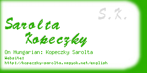 sarolta kopeczky business card
